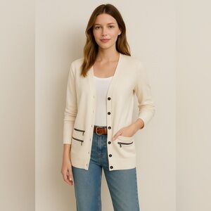 Banana Republic Angora Blend Dbl Zipper Cardigan